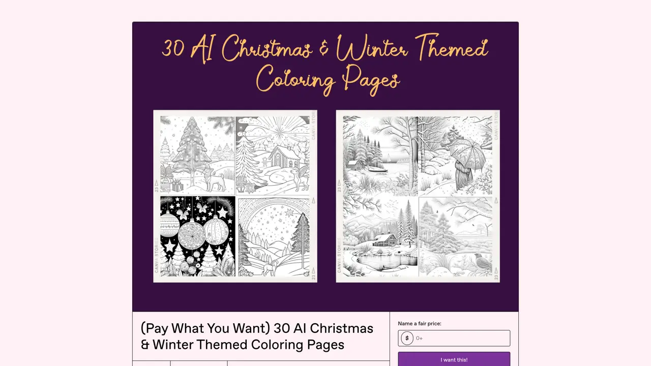 30 AI Christmas & Winter Coloring Pages featured image