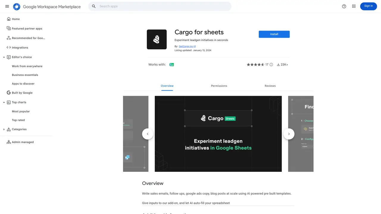 AI for Sheets by Cargo featured image