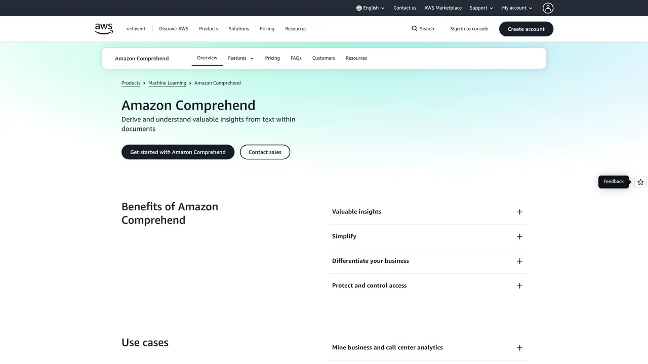 Amazon Comprehend featured image