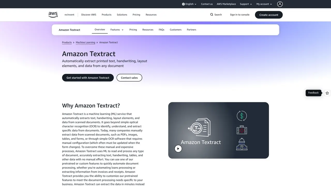 Amazon Textract featured image