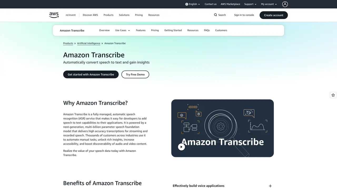 Amazon Transcribe featured image