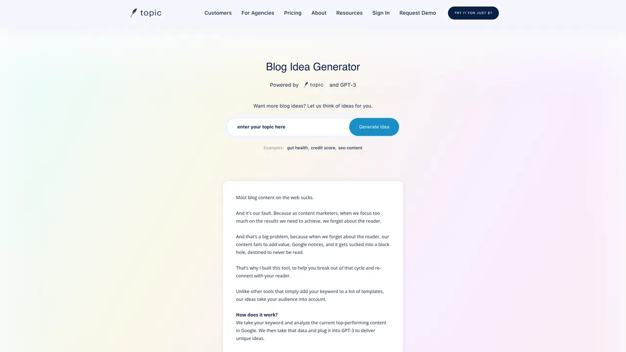 GPT-3 Blog Idea Generator featured image