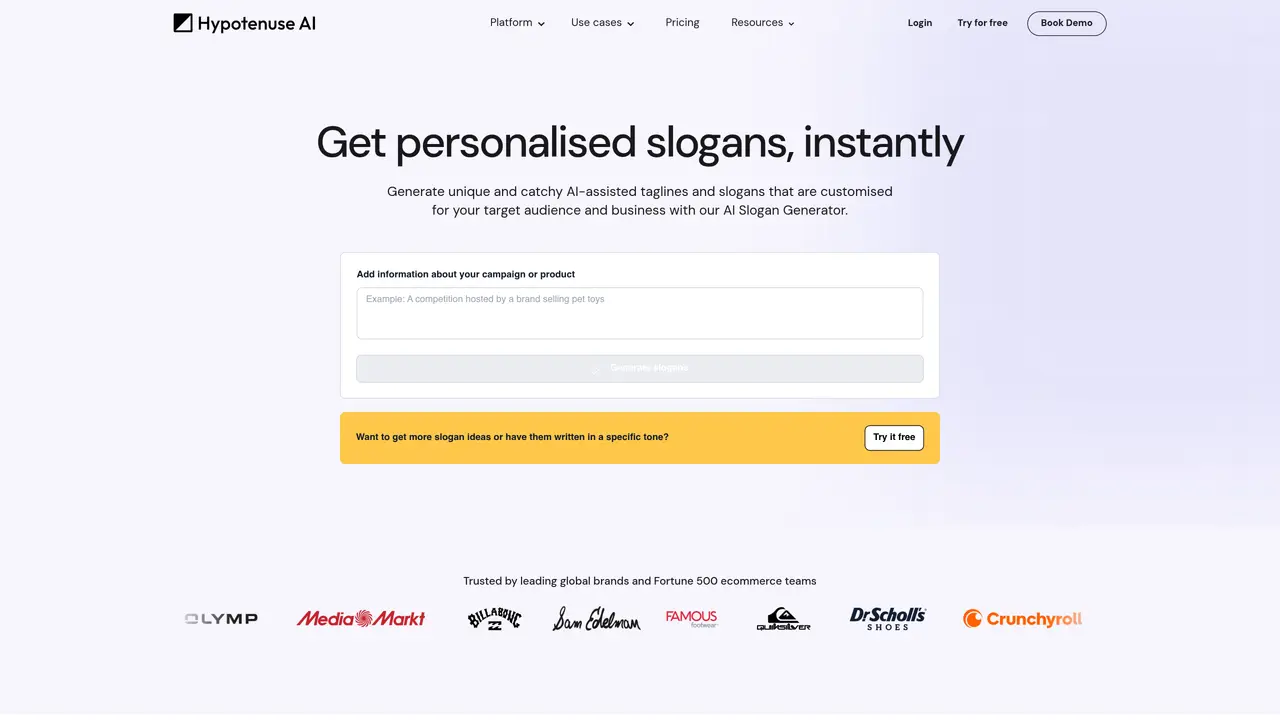 Hypotenuse Slogan Generator featured image