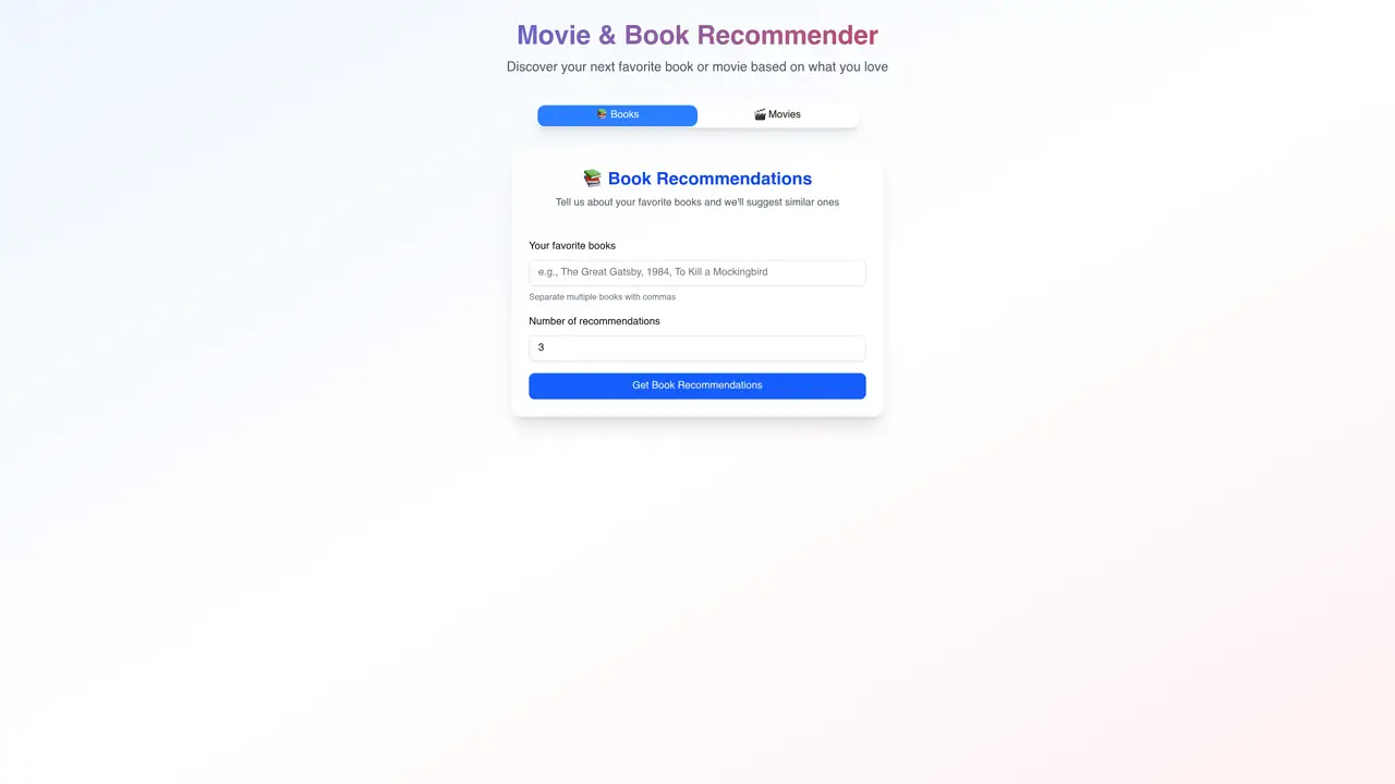 Movie & Book Recommender featured image