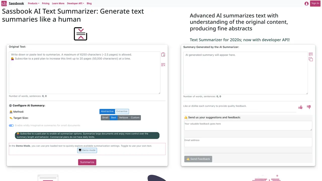 Sassbook AI Summarizer featured image