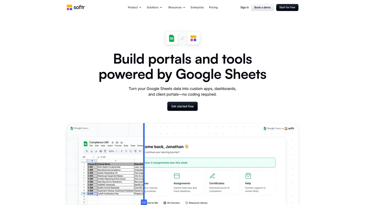Softr for Google Sheets featured image