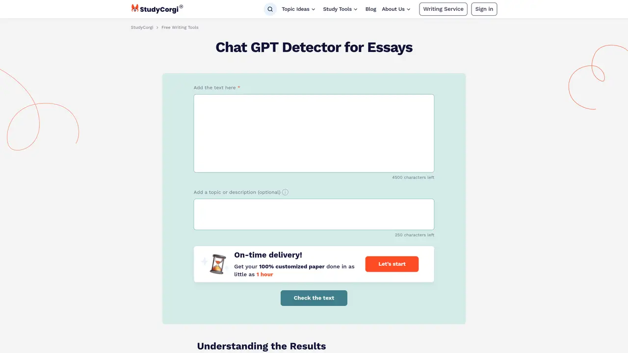 StudyCorgi ChatGPT Detector featured image