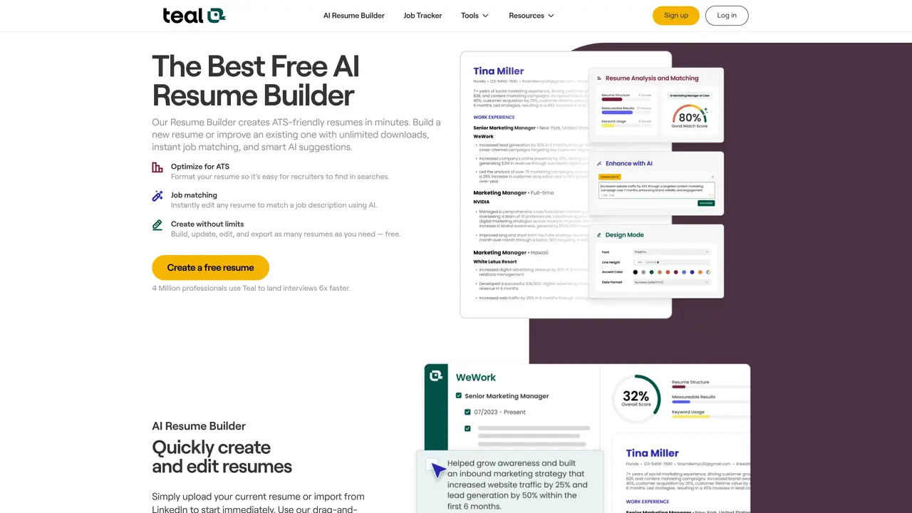 Teal Resume Builder featured image