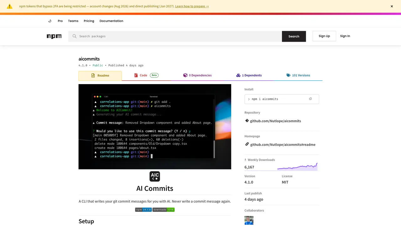 Aicommits featured image