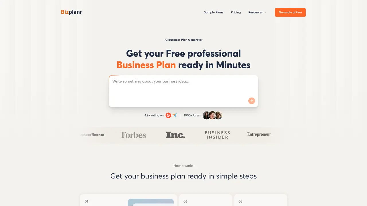 Bizplanr AI featured image