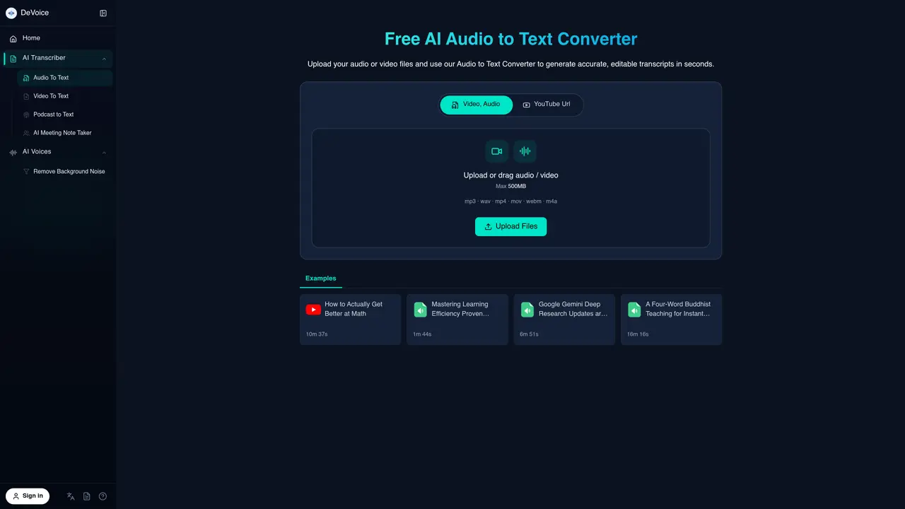 DeVoice – Audio to Text featured image