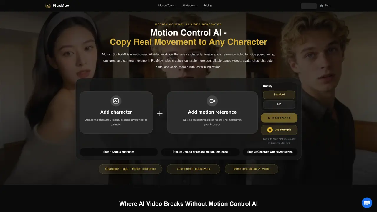 FluxMov – Motion Control AI Video Generator featured image