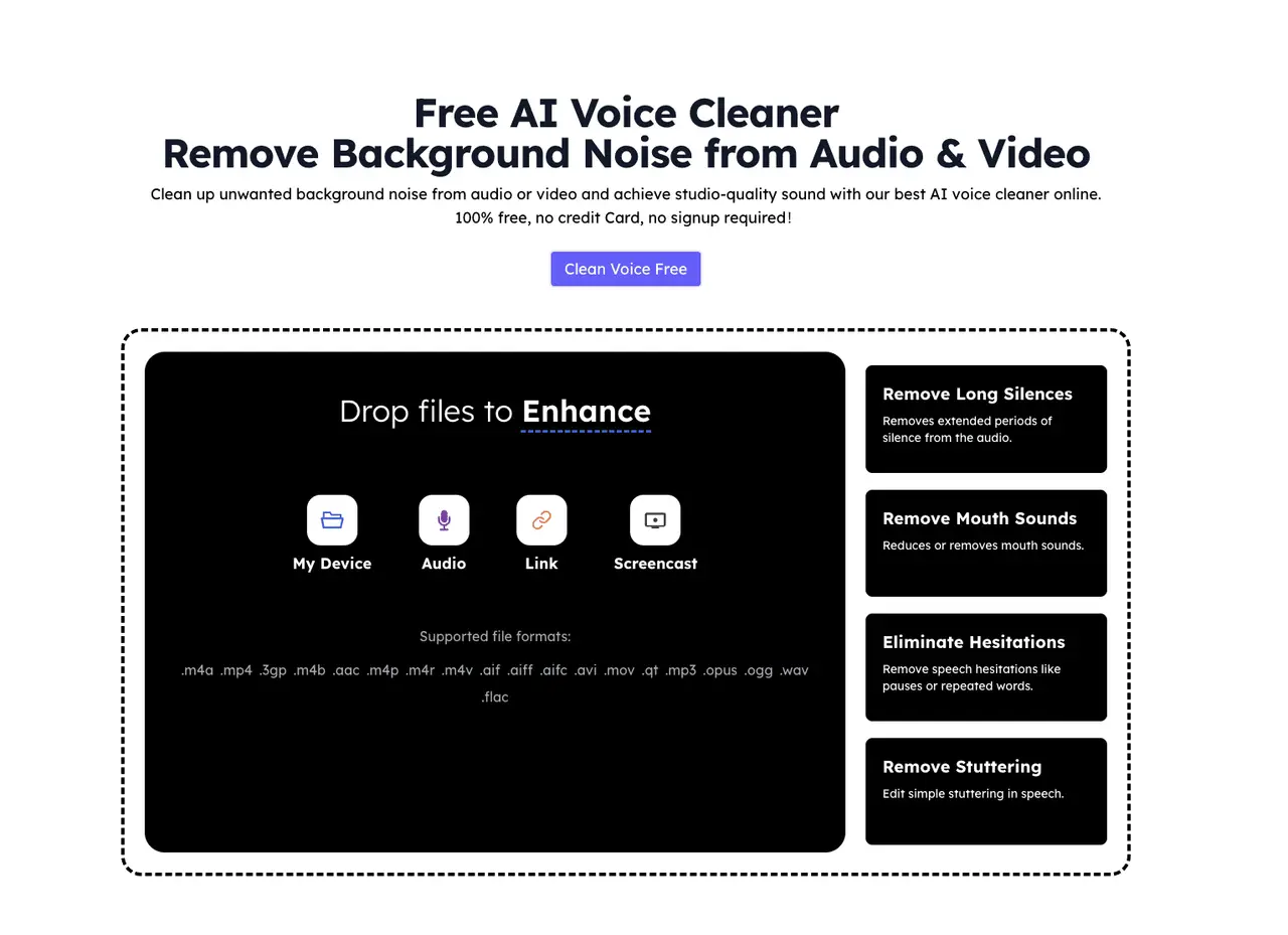 Free AI Voice Cleaner Online featured image