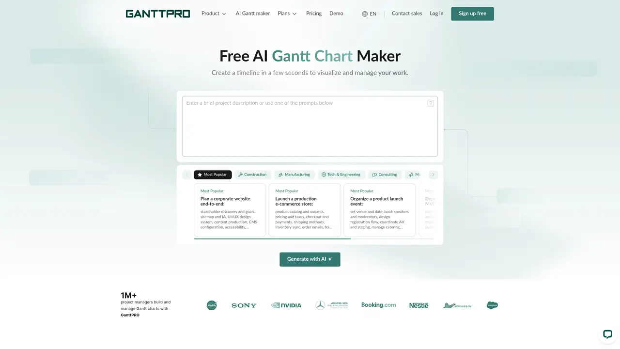GanttPRO’s AI Gantt chart maker featured image