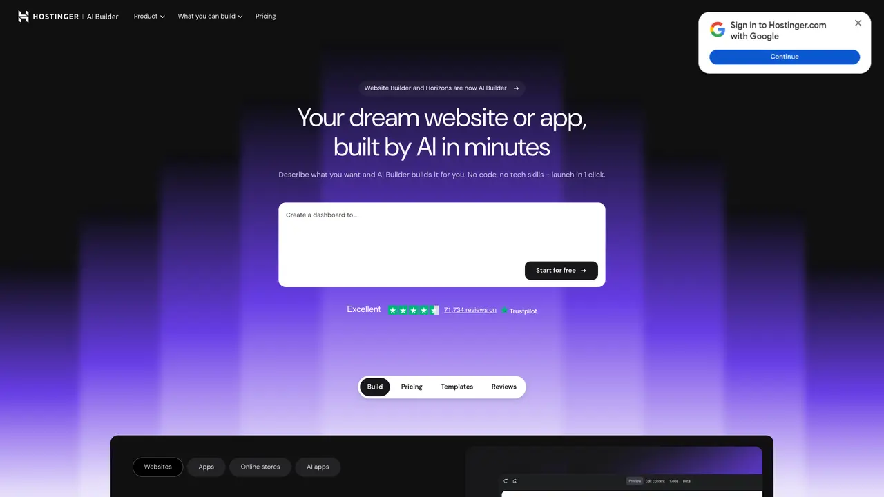 Hostinger Horizons featured image