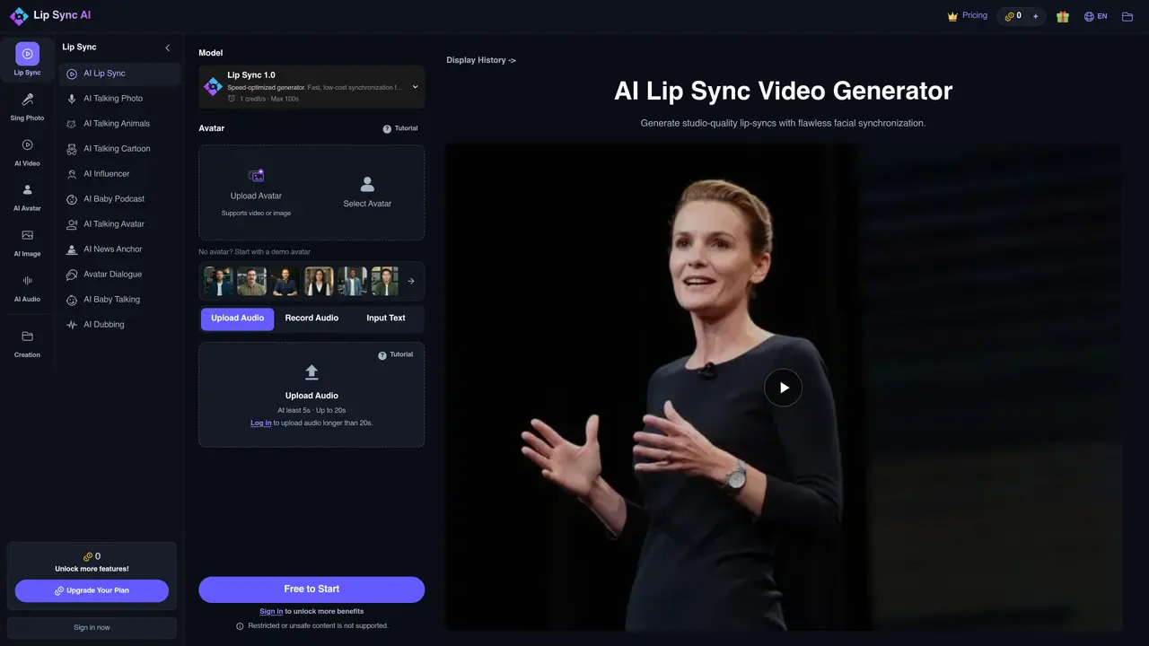 Lip Sync AI Video Generator featured image