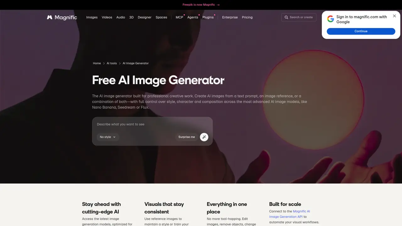 Magnific AI Image Generator featured image