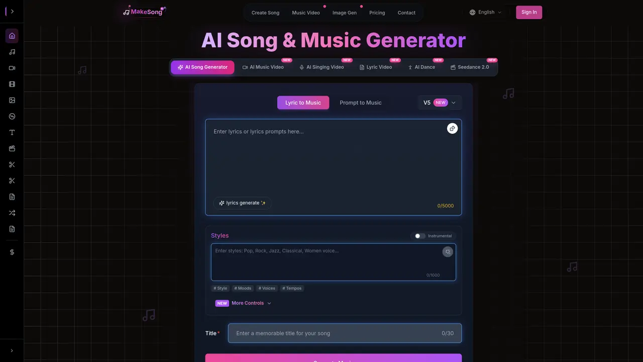 MakeSong – AI music generator featured image