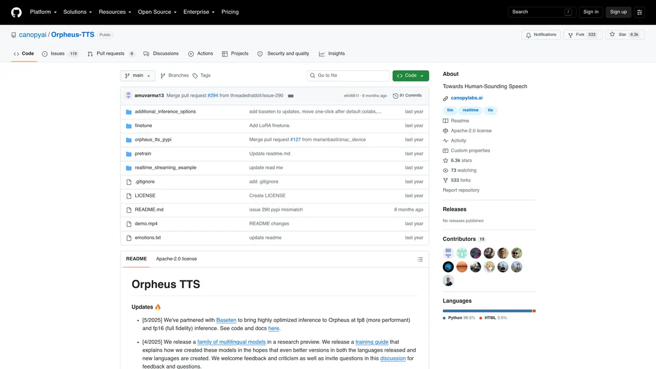 Orpheus TTS featured image