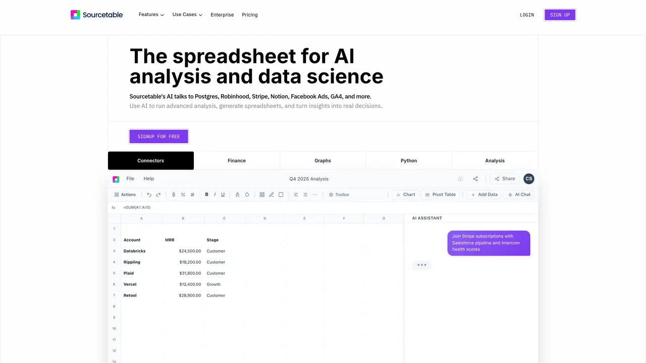 Sourcetable featured image