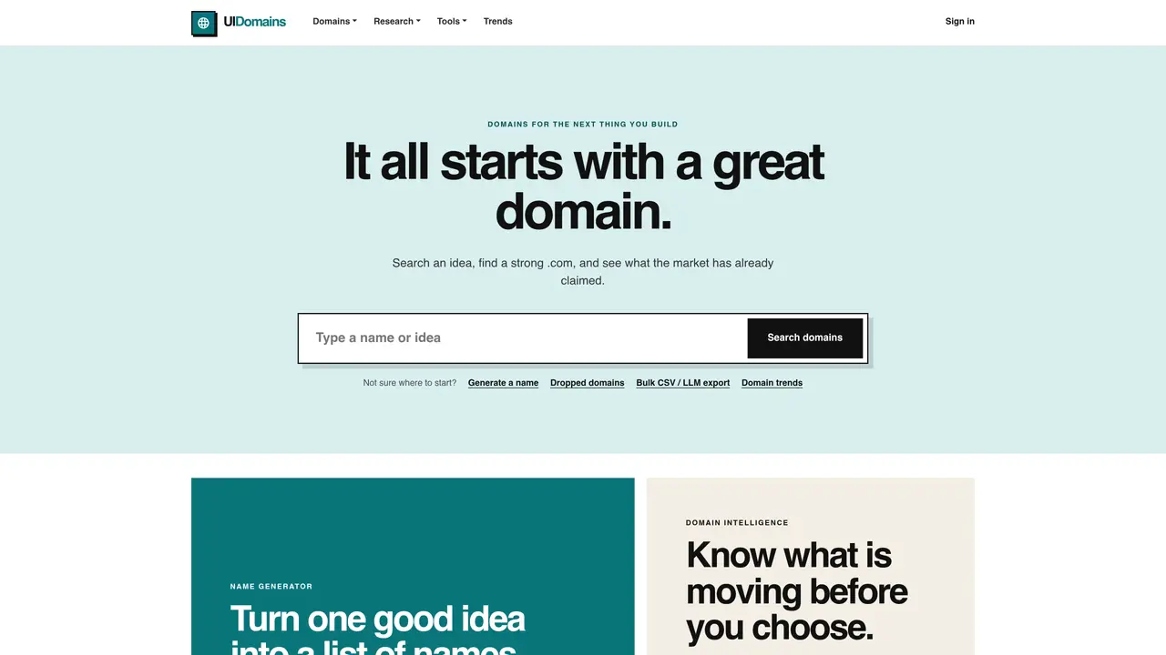 UI Domains – Free AI Name and Domain Generator featured image