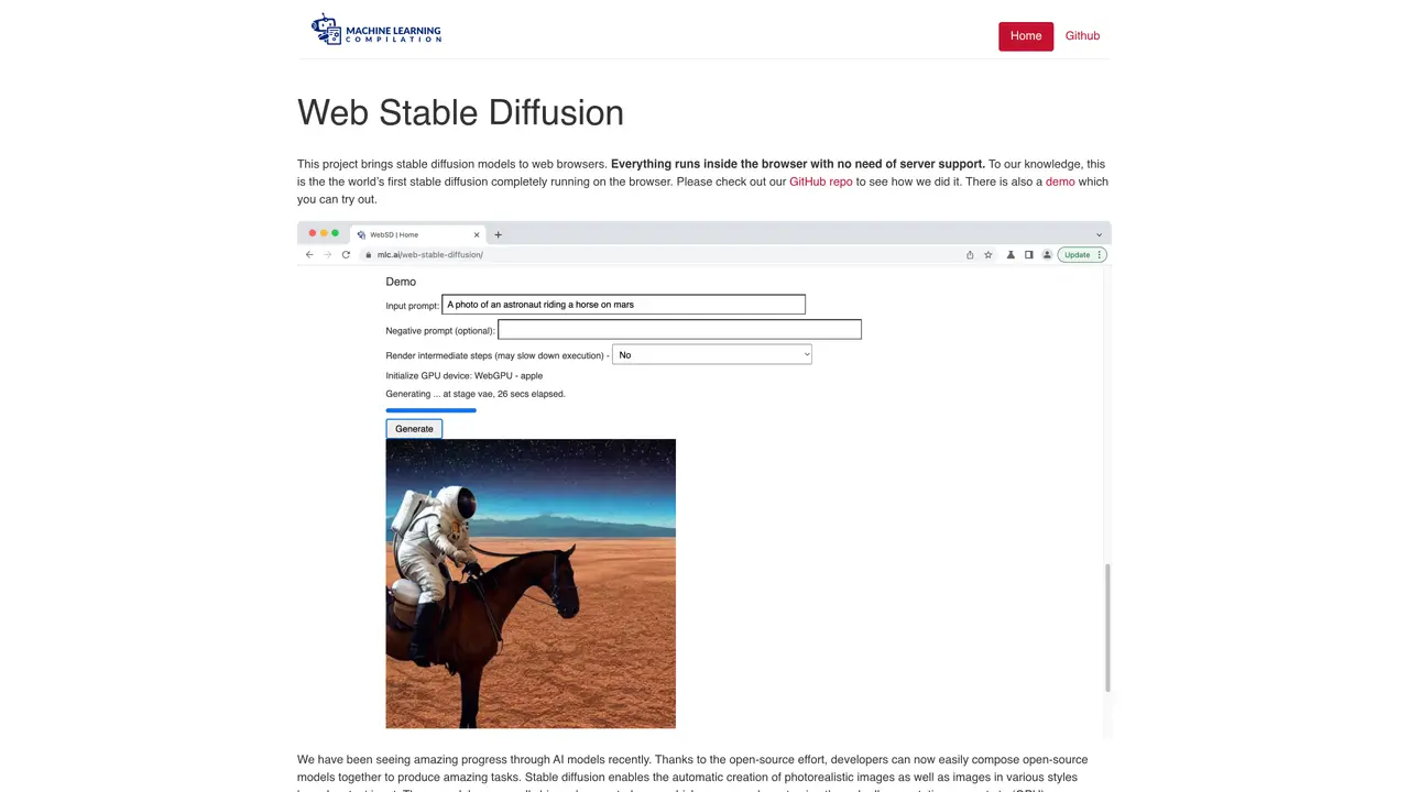 Web Stable Diffusion featured image