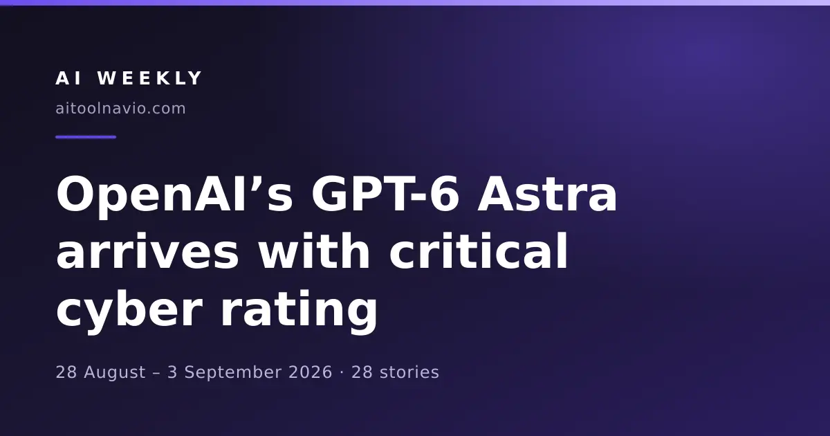 AI Weekly cover for 28 August – 3 September 2026