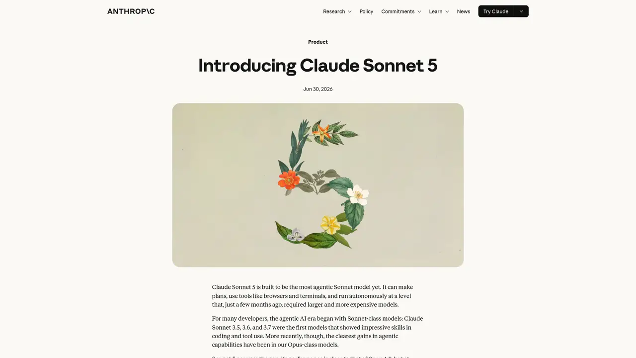 Claude Sonnet 5 featured image