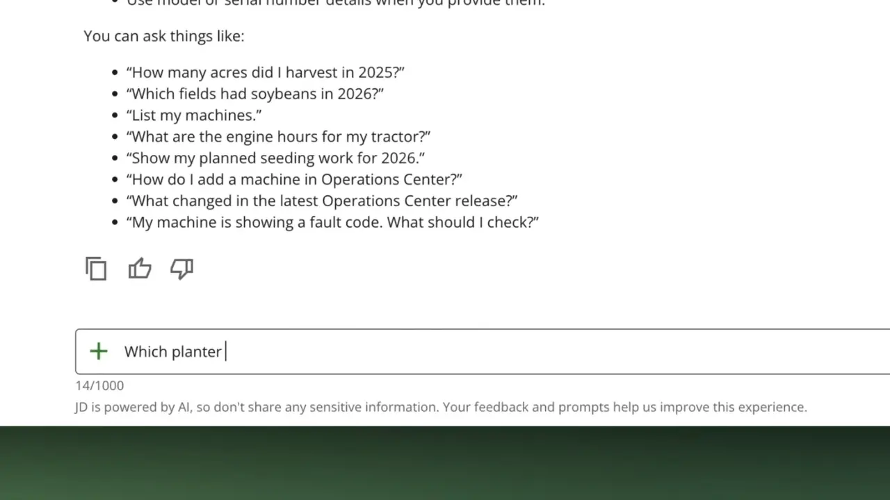 John Deere launched an AI chatbot for farmers