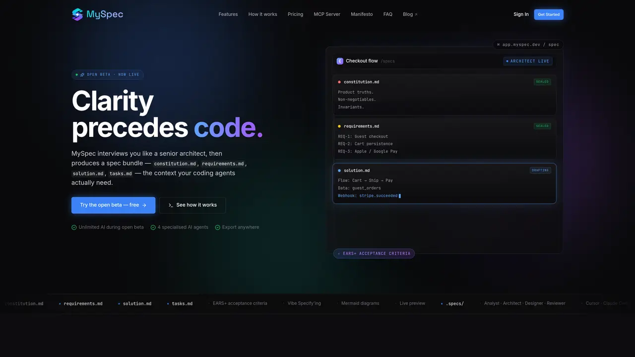MySpec featured image