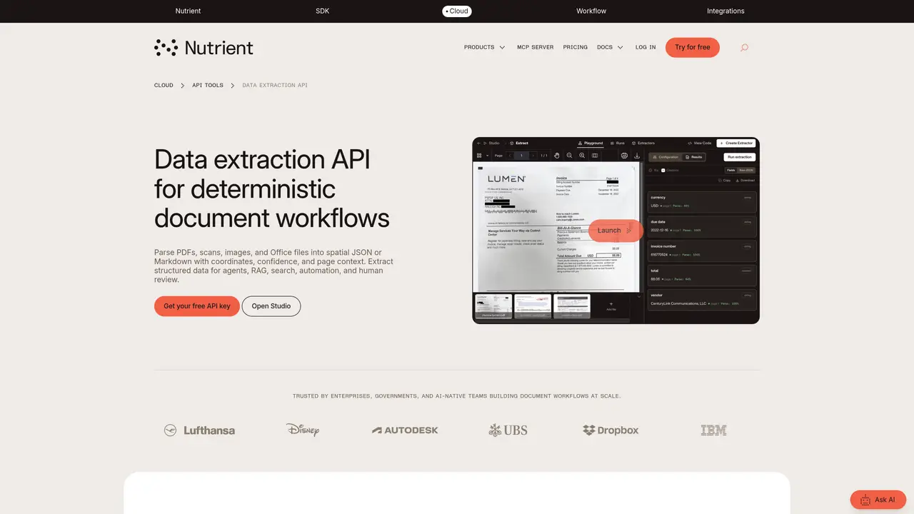 Nutrient Data Extraction API featured image